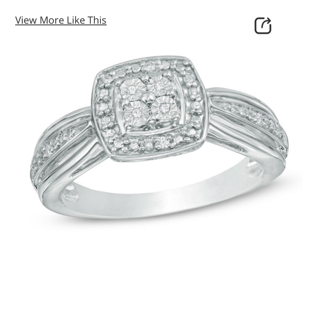 Zale Sterling silver Diamond ring 7.5
